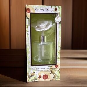 Zodax Aroma Porcelain Flower Diffuser Country Breeze Scent Open Box Hard To Find